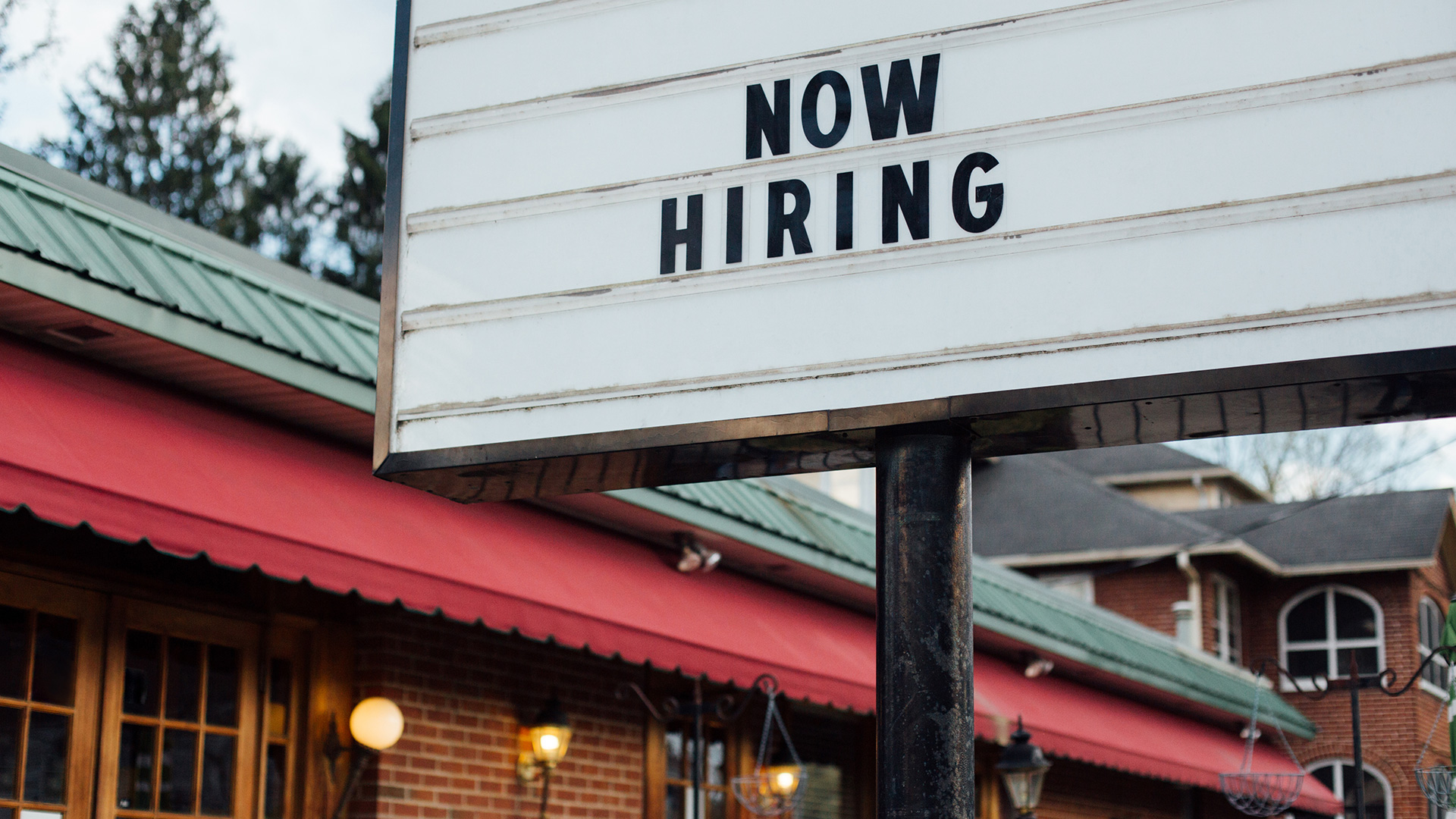 Now hiring sign