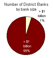 pie chart showing number of district banks by bank size