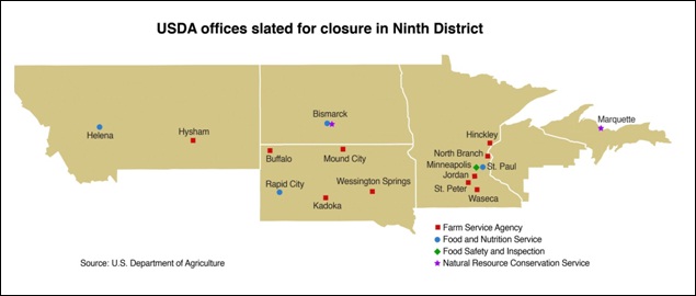USDA closures map -- 1-18-12