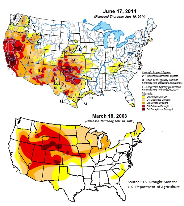 Drought map 1 -- 6-23-14