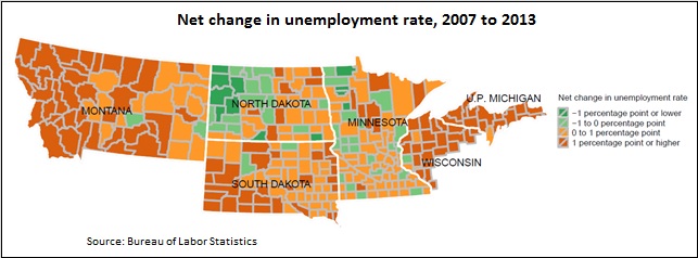 County unemployment map -- 3-24-14